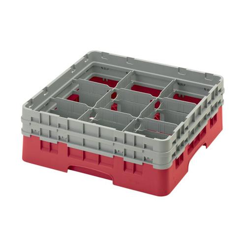 Cambro Camrack Full Size Glass Rack 9 Compartment H13.3cm (Red)