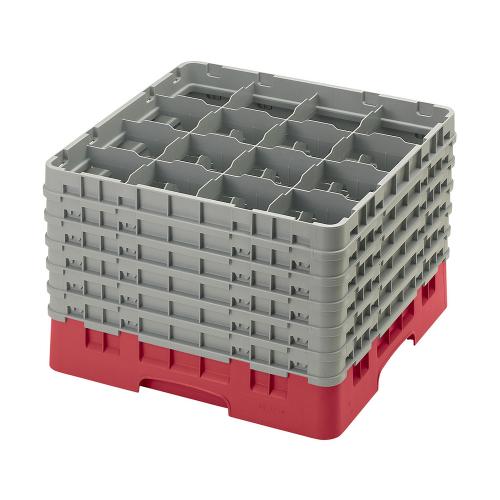 Cambro Camrack Full Size Glass Rack 16 Compartment H32cm (Red)
