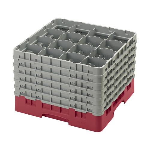 Cambro Camrack Full Size Glass Rack 16 Compartment H32cm (Cranberry)