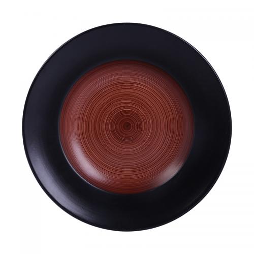 RAK Trinidad Round Deep Plate (Black/Walnut)