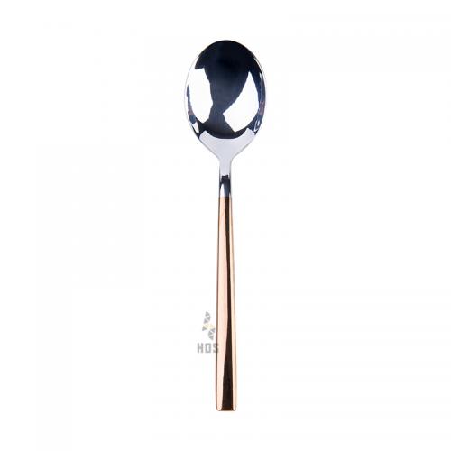 Auenberg Vale 4802 Mirror Polished Tea Spoon 14cm (Silver With Handle Rose Gold)