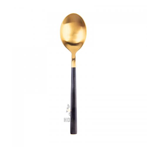 Auenberg Vale 4802 Satin Finished Tea Spoon 14cm (Gold With Handle Black)
