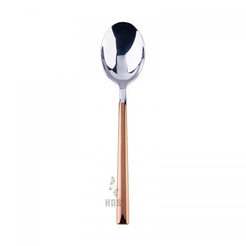 Auenberg Vale 4802 Mirror Polished Table Spoon 20.5cm (Silver With Handle Rose Gold)
