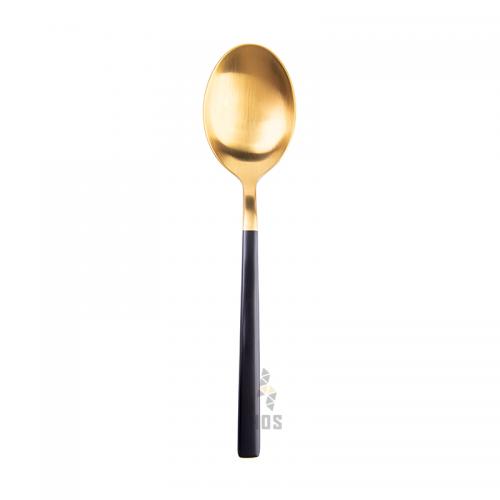 Auenberg Vale 4802 Satin Finished Table Spoon 20.5cm (Gold With Handle Black)
