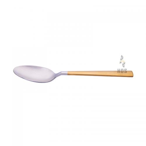 Auenberg Fire 1103 Satin Finishe Table Spoon 20.5cm (Silver With Handle Gold)