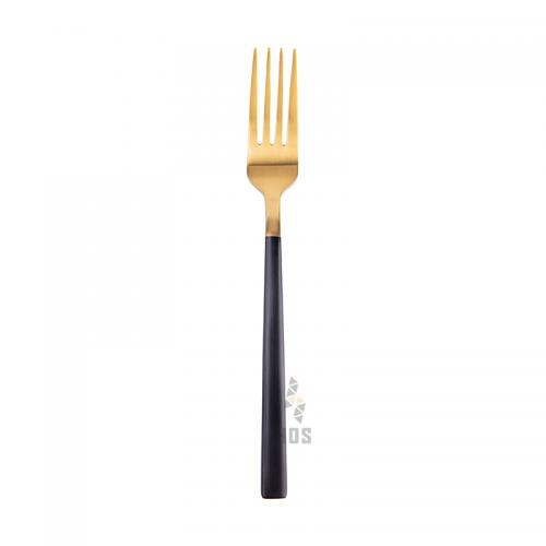 Auenberg Vale 4802 Satin Finished Table Fork 20.8cm (Gold With Handle Black)