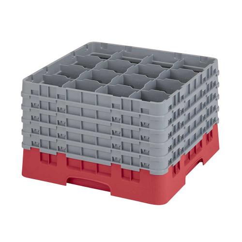 Cambro Camrack Full Size Glass Rack 16 Compartment H27.9cm (Red)