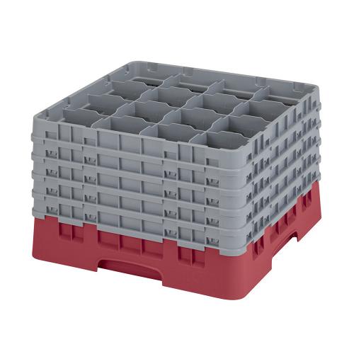 Cambro Camrack Full Size Glass Rack 16 Compartment H27.9cm (Cranberry)