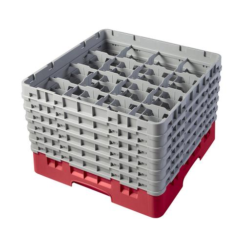 Cambro Camrack Full Size Glass Rack 16 Compartment H29.8cm (Red)