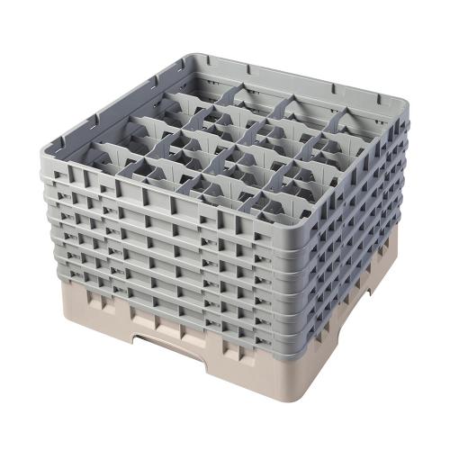 Cambro Camrack Full Size Glass Rack 16 Compartment H29.8cm (Beige)