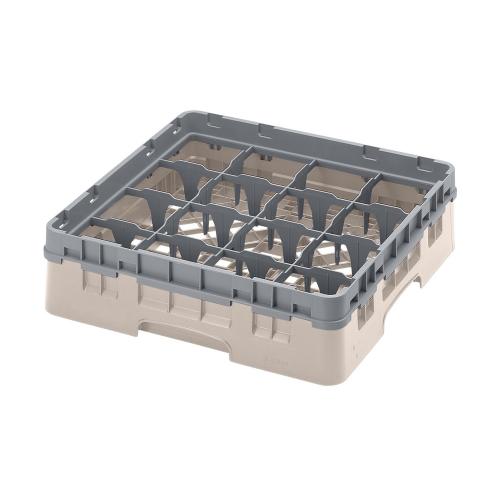 Cambro Camrack Full Size Glass Rack 16 Compartment H9.2cm (Beige)