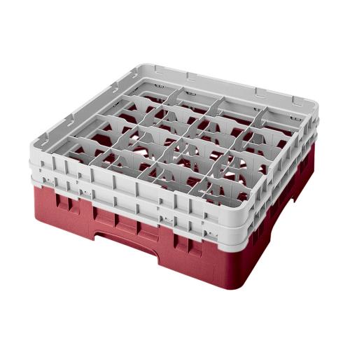 Cambro Camrack Full Size Glass Rack 16 Compartment H13.3cm (Cranberry)