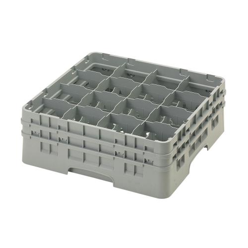 Cambro Camrack Full Size Glass Rack 16 Compartment H15.5cm (Soft Gray)