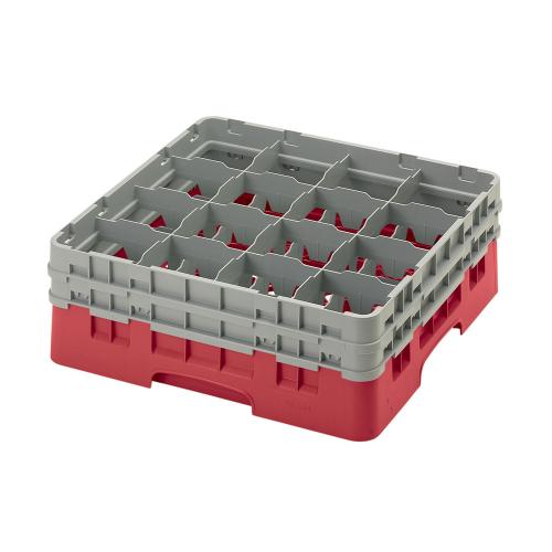 Cambro Camrack Full Size Glass Rack 16 Compartment H15.5cm (Red)