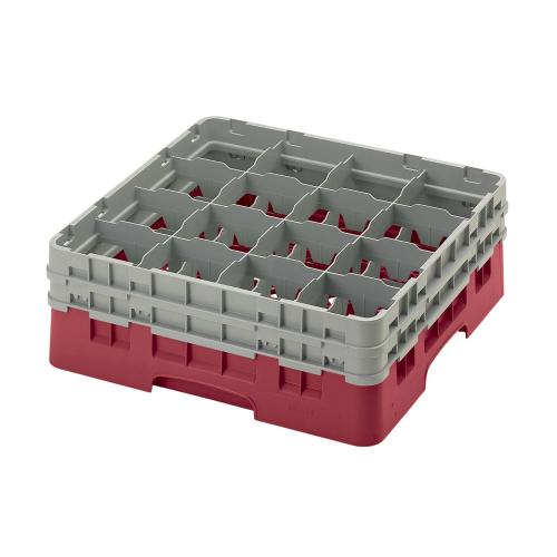 Cambro Camrack Full Size Glass Rack 16 Compartment H15.5cm (Cranberry)