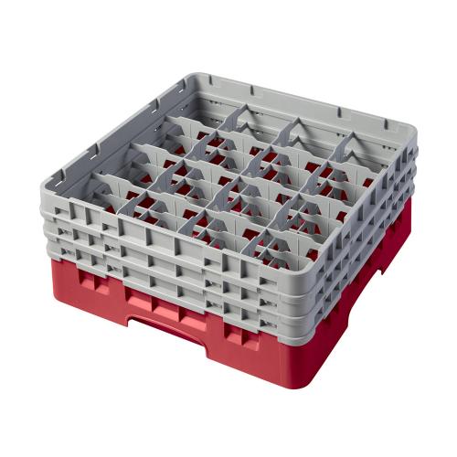Cambro Camrack Full Size Glass Rack 16 Compartment H17.4cm (Red)