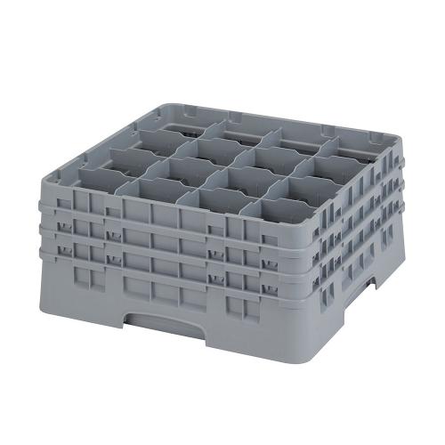 Cambro Camrack Full Size Glass Rack 16 Compartment H19.6cm (Soft Gray)