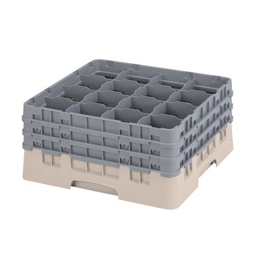 Cambro Camrack Full Size Glass Rack 16 Compartment H19.6cm (Beige)