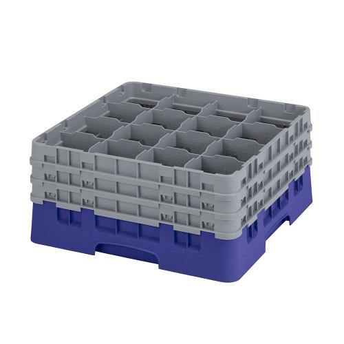 Cambro Camrack Full Size Glass Rack 16 Compartment H19.6cm (Navy Blue)