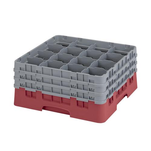 Cambro Camrack Full Size Glass Rack 16 Compartment H19.6cm (Cranberry)