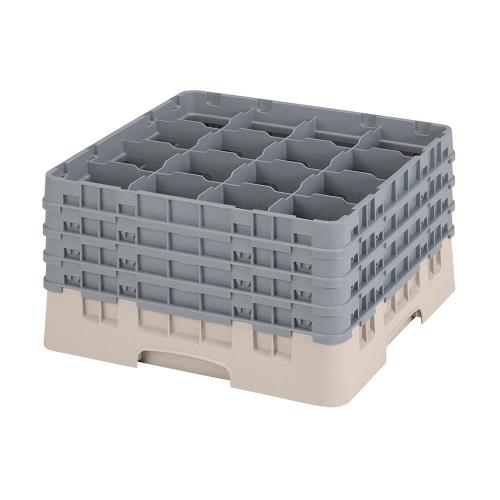 Cambro Camrack Full Size Glass Rack 16 Compartment H21.5cm (Beige)