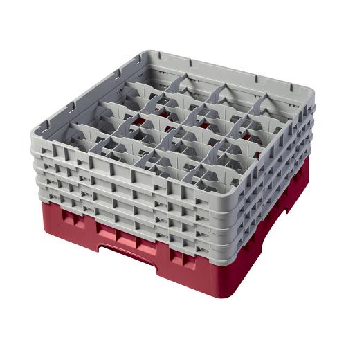 Cambro Camrack Full Size Glass Rack 16 Compartment H21.5cm (Cranberry)