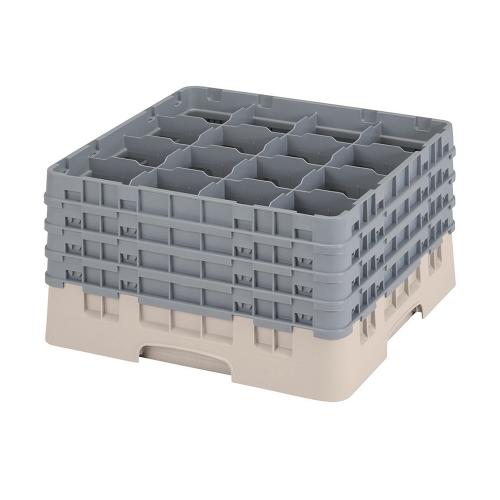 Cambro Camrack Full Size Glass Rack 16 Compartment H23.8cm (Beige)