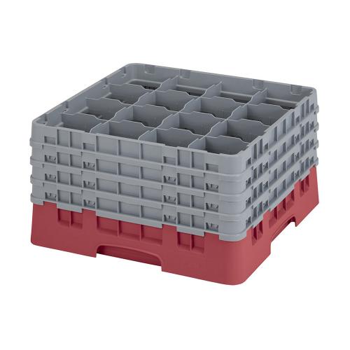 Cambro Camrack Full Size Glass Rack 16 Compartment H23.8cm (Cranberry)