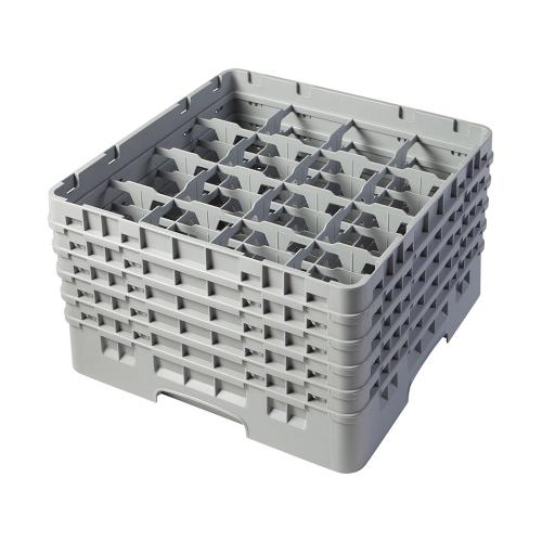 Cambro Camrack Full Size Glass Rack 16 Compartment H25.7cm (Soft Gray)