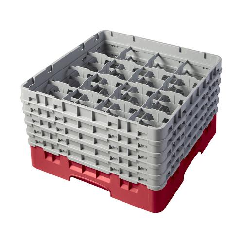 Cambro Camrack Full Size Glass Rack 16 Compartment H25.7cm (Red)