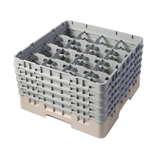 Cambro Camrack Full Size Glass Rack 16 Compartment H25.7cm (Beige)