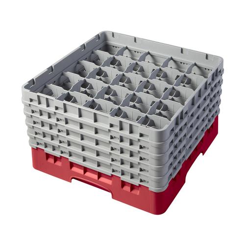 Cambro Camrack Full Size Glass Rack 25 Compartment H27.9cm (Red)
