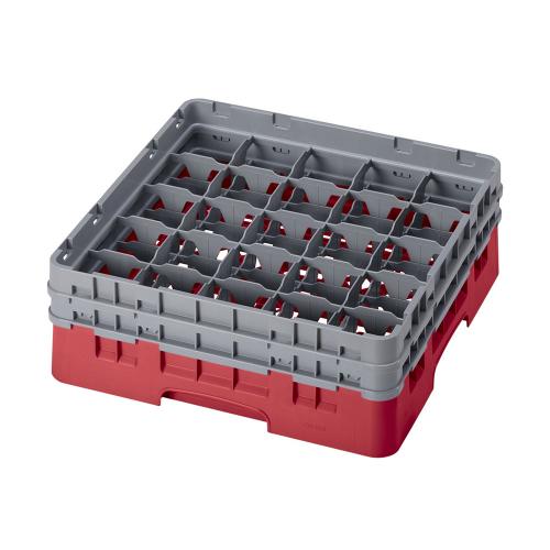 Cambro Camrack Full Size Glass Rack 25 Compartment H15.5cm (Red)