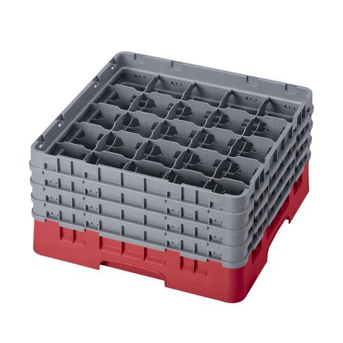 Cambro Camrack Full Size Glass Rack 25 Compartment H21.5cm (Red)