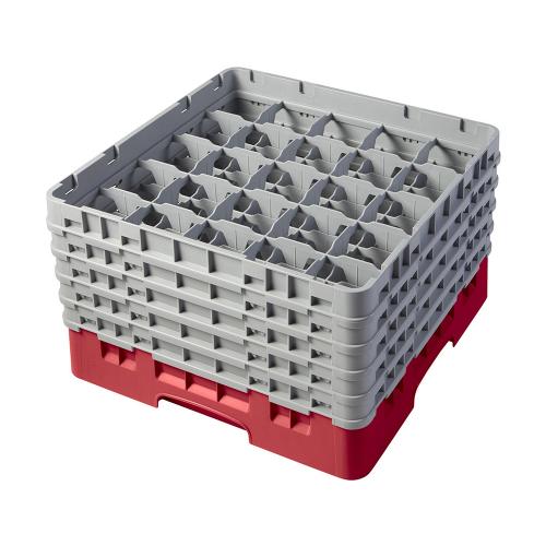Cambro Camrack Full Size Glass Rack 25 Compartment H25.7cm (Red)