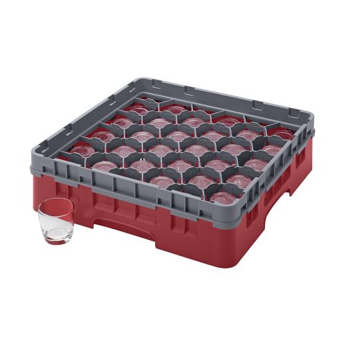 Cambro Camrack Full Size Glass Rack 30 Compartment H9.2cm (Red)