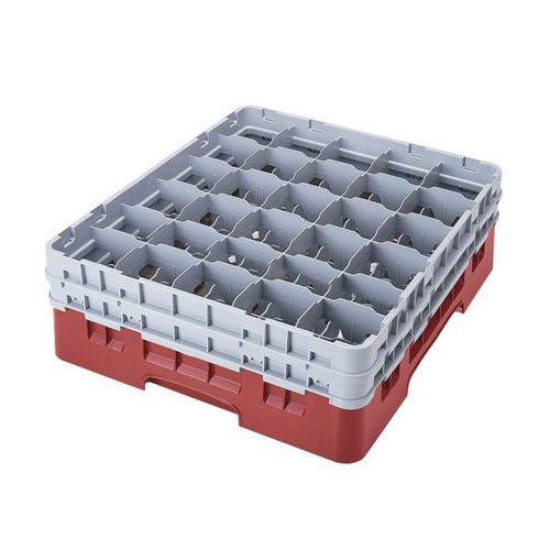 Cambro Camrack Full Size Glass Rack 30 Compartment H13.3cm (Red)