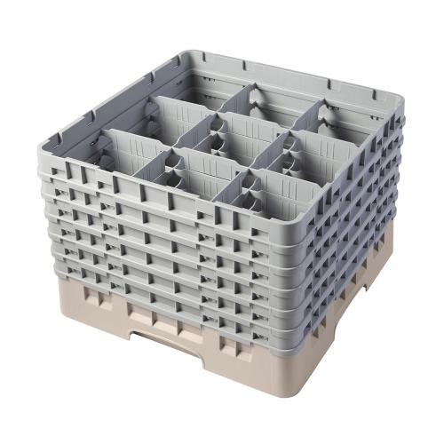 Cambro Camrack Full Size Glass Rack 9 Compartment H29.8cm (Beige)