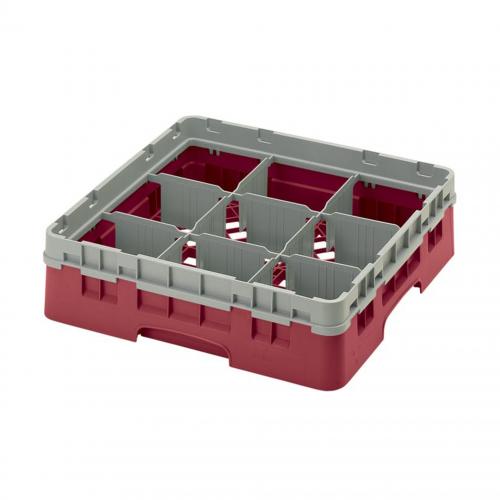 Cambro Camrack Full Size Glass Rack 9 Compartment H9.2cm (Cranberry)