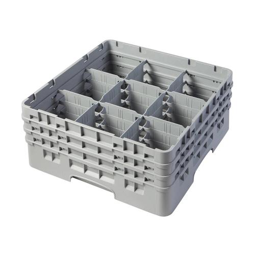 Cambro Camrack Full Size Glass Rack 9 Compartment H17.4cm (Soft Gray)