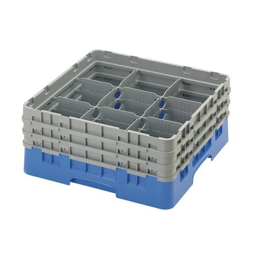 Cambro Camrack Full Size Glass Rack 9 Compartment H17.4cm (Blue)