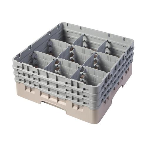 Cambro Camrack Full Size Glass Rack 9 Compartment H17.4cm (Beige)