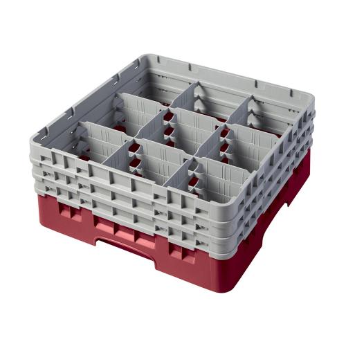 Cambro Camrack Full Size Glass Rack 9 Compartment H17.4cm (Cranberry)