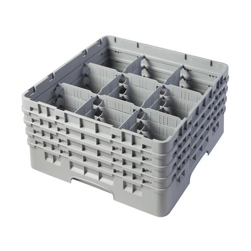 Cambro Camrack Full Size Glass Rack 9 Compartment H21.5cm (Soft Gray)