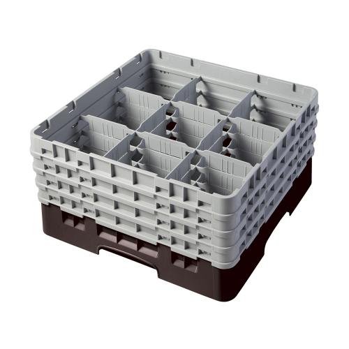 Cambro Camrack Full Size Glass Rack 9 Compartment H21.5cm (Brown)