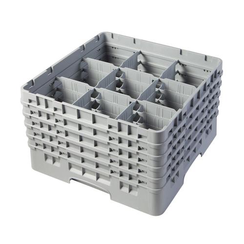 Cambro Camrack Full Size Glass Rack 9 Compartment H25.7cm (Soft Gray)