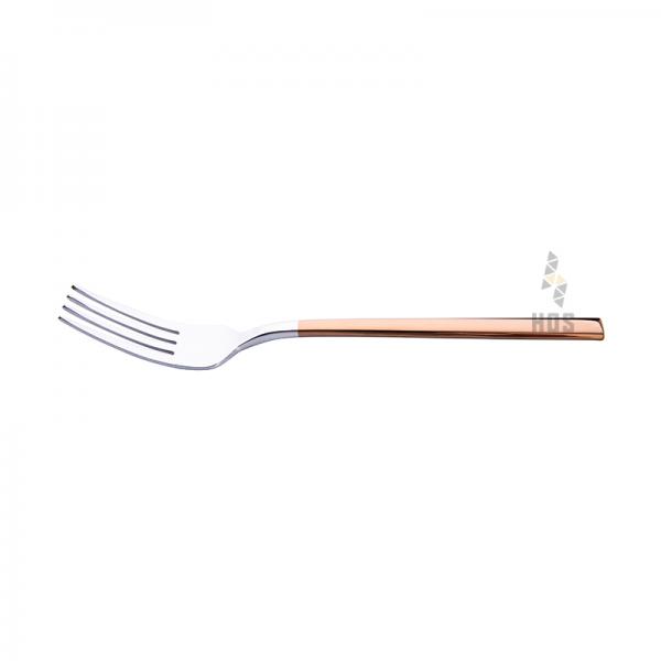 Auenberg Vale 4802 Mirror Polished Table Fork 20.8cm (Silver With Handle Rose Gold)