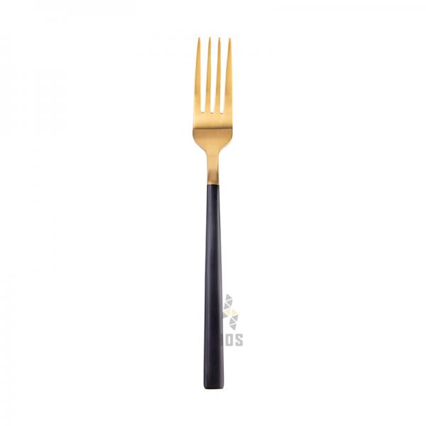 Auenberg Vale 4802 Satin Finished Table Fork 20.8cm (Gold With Handle Black)