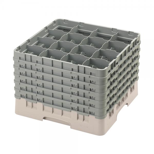 Cambro Camrack Full Size Glass Rack 16 Compartment H32cm (Beige)