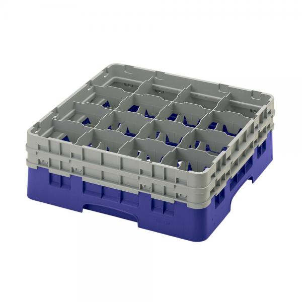 Cambro Camrack Full Size Glass Rack 16 Compartment H15.5cm (Navy Blue)